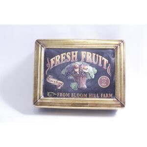 Fresh Fruit from Bloom Hill Farm, Tin, Box, 9 1/2", Container, Kitchen, Decor